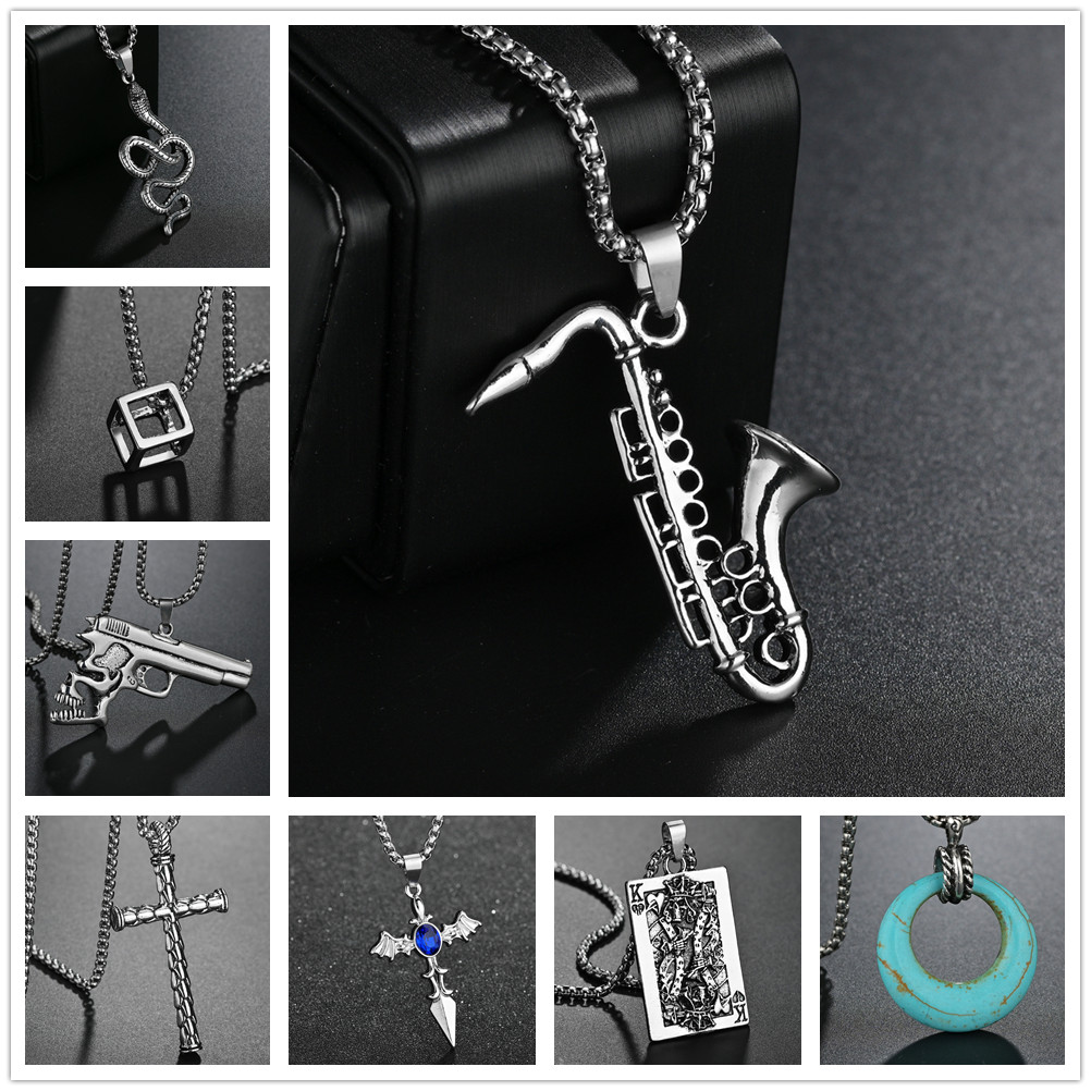 Musical Instrument All - Klassieke Saxofoon Mannen Ketting Rvs Ketting