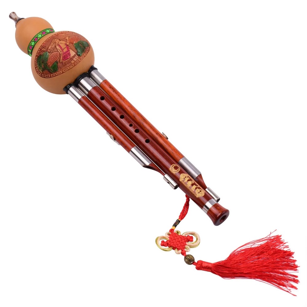 Musical Instrument Flute - 3-toon C-sleutel Hulusi kalebasfluit massief houten