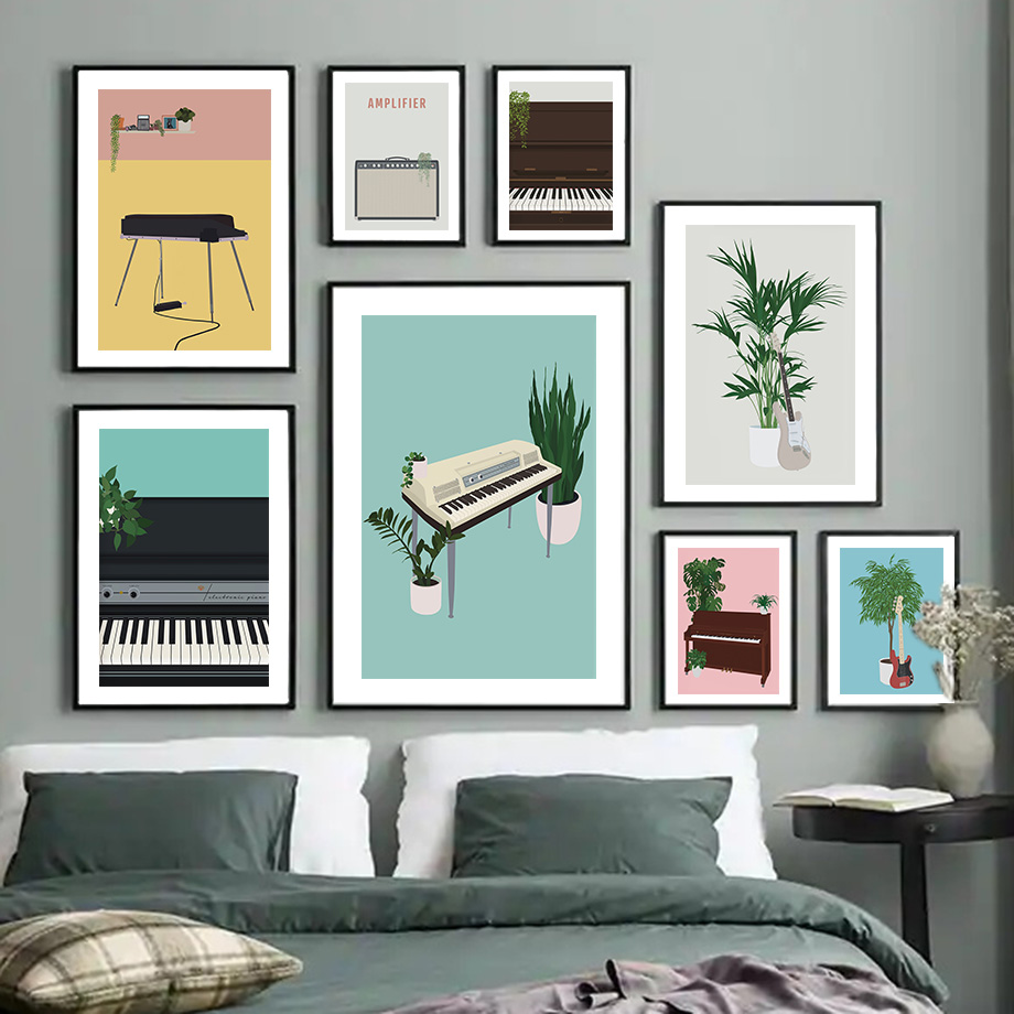 Picture Of Musical Instrument - Muziekinstrument illustratie Wall Art Mural Print