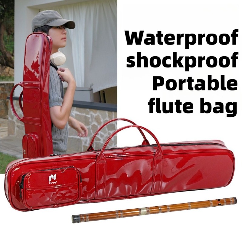 Musical Instrument Flute - Lakleren bamboe fluitentas Waterdicht Schokbestendig Draagbaar