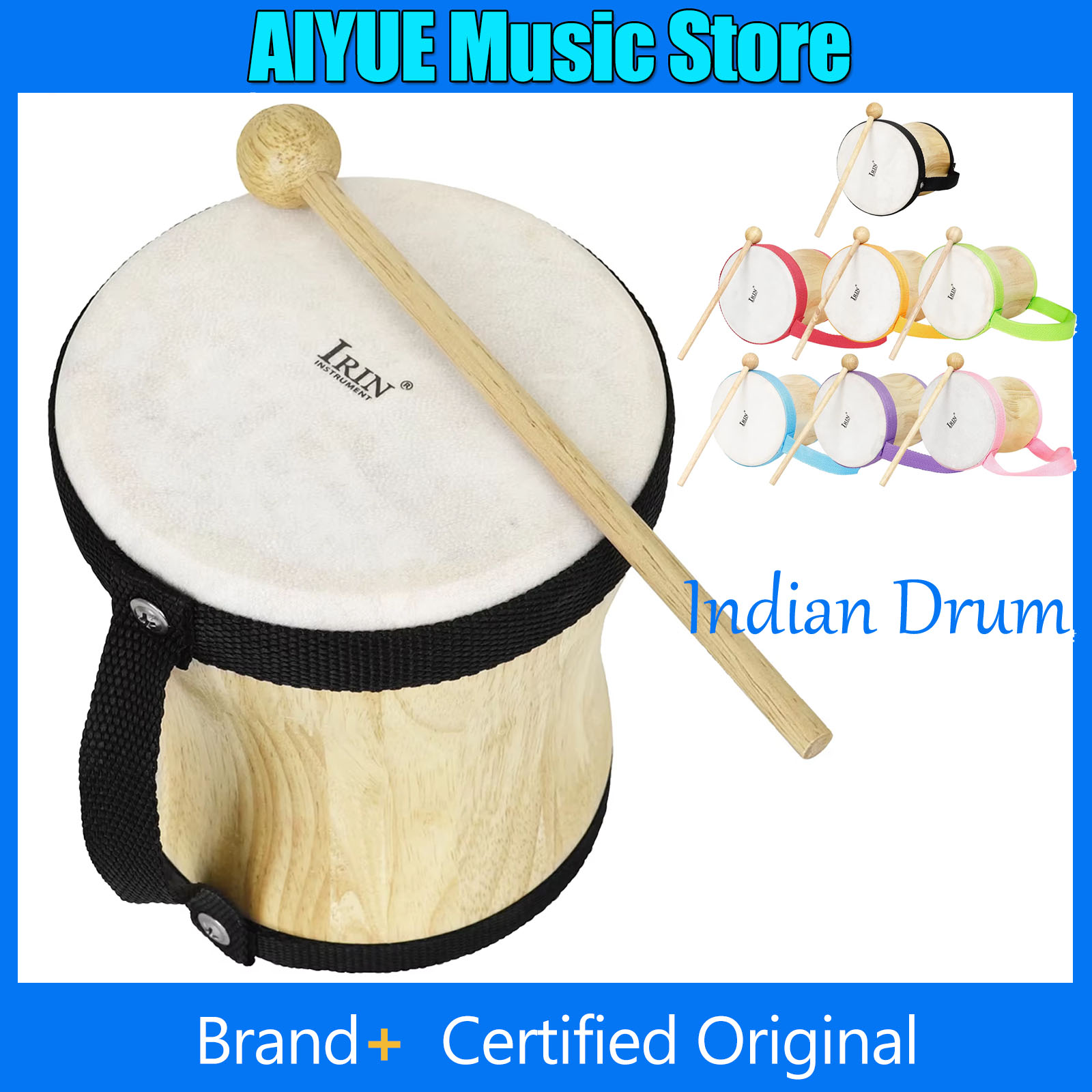 Musical Instrument Indian - IRIN Indiase trommel Houten schapenvacht handtrommel