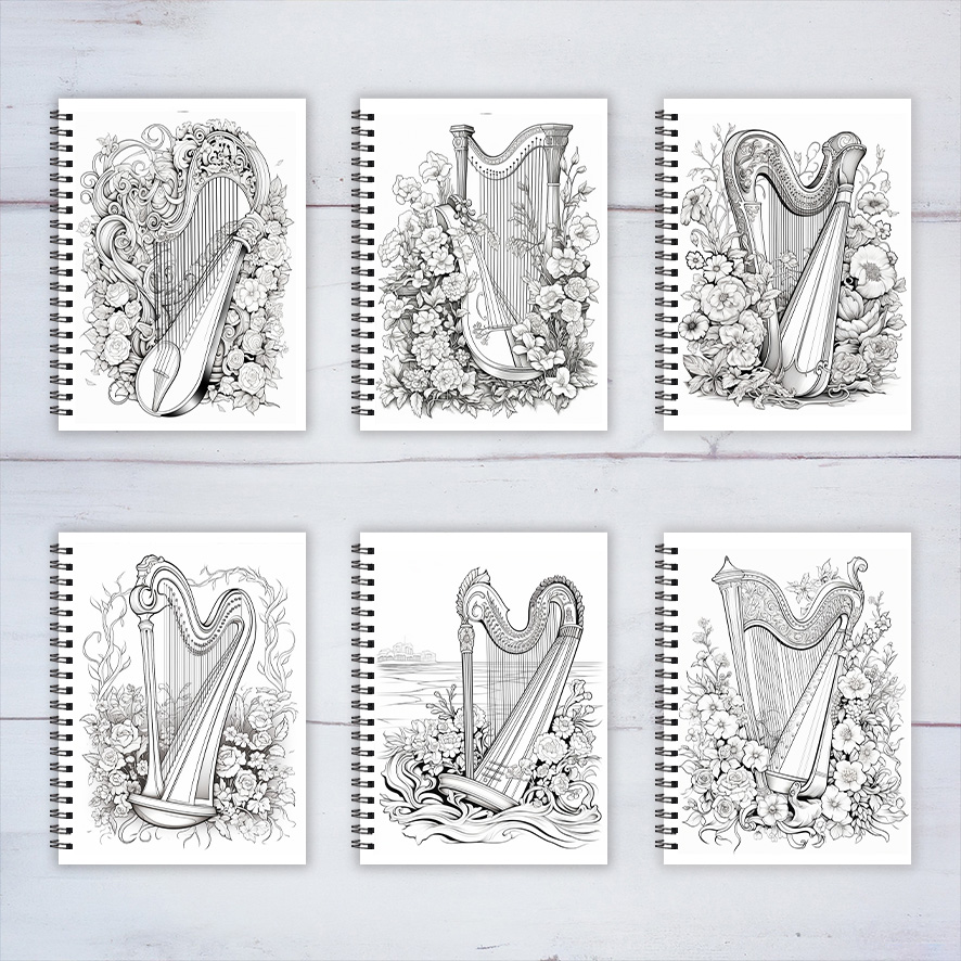 Vintage vleugelpiano muziekins - Musical Instrument Coloring Pages recensie en prijs